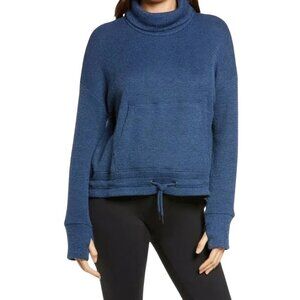 Sweaty Betty Bouclé Funnel Neck Sweatshirt Pullover Women's Medium 8-10 Blue